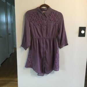 Free People Tunic with Lace in Purple
